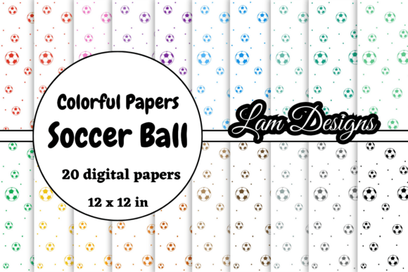 Download Hand-drawn Soccer Ball Digital Papers - Digital papers Collection