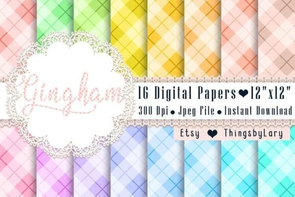 Download Seamless Gingham Digital Papers - Digital papers Collection