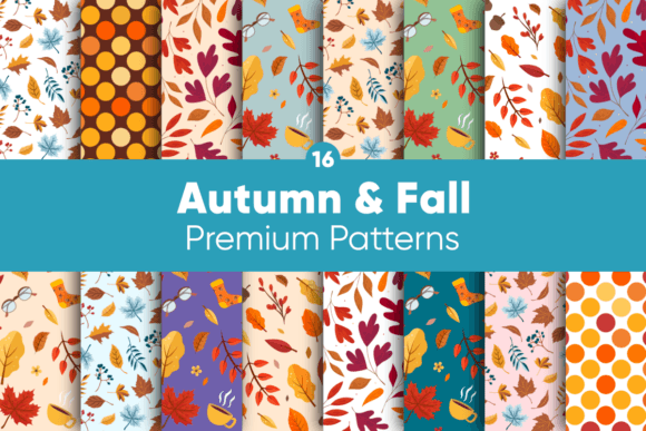 Download Autumn &amp; Fall Digital Papers Patterns - Digital papers Collection