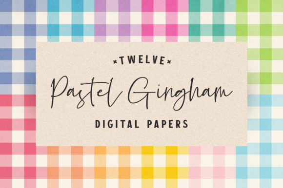 Download Pretty Pastel Gingham Digital Papers - Digital papers Collection