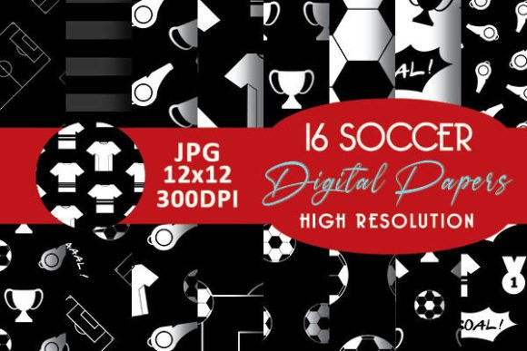 Download Black and White Soccer Digital Papers - Digital papers Collection