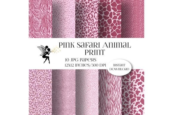 Download Pink Safari Animal Print Digital Papers - Digital papers Collection