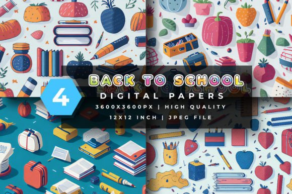 Download Back to School Digital Papers - Digital papers Collection