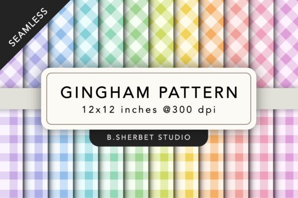 Download Rainbow Gingham Pattern Digital Papers - Digital papers Collection