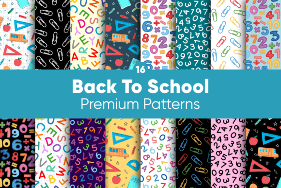 Download Back to School Digital Papers Patterns - Digital papers Collection