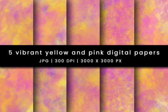 Download Vibrant Pink and Yellow Digital Papers - Digital papers Collection