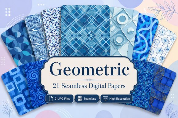 Download Geometric Digital Papers Bundle - Digital papers Collection