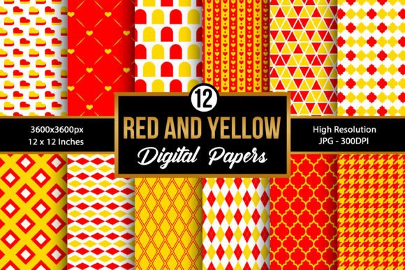 Download Red and Yellow Digital Papers - Digital papers Collection