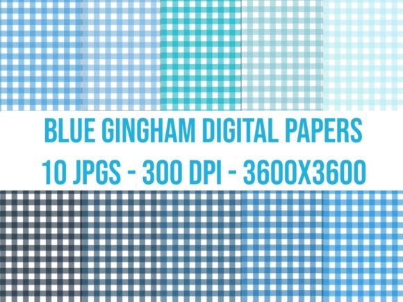 Download Blue Gingham Digital Papers - Digital papers Collection