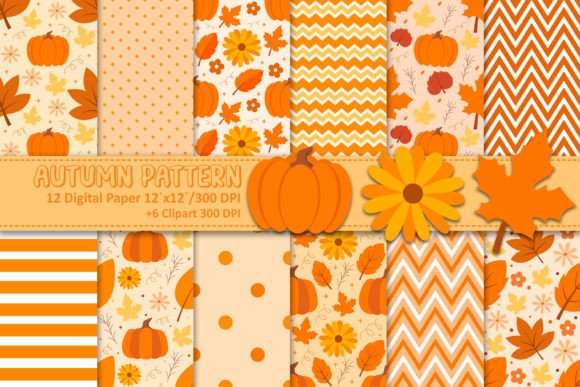 Download Autumn Digital Papers and Clipart - Digital papers Collection