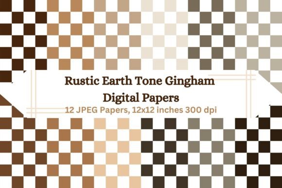 Download Rustic Earth Tone Gingham Digital Papers - Digital papers Collection