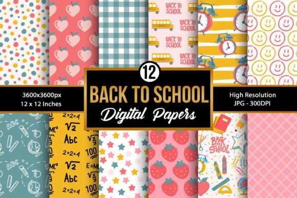 Download Back to School Digital Papers - Digital papers Collection