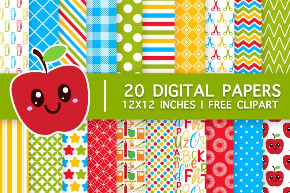 Download Back to School Digital Papers Set - Digital papers Collection