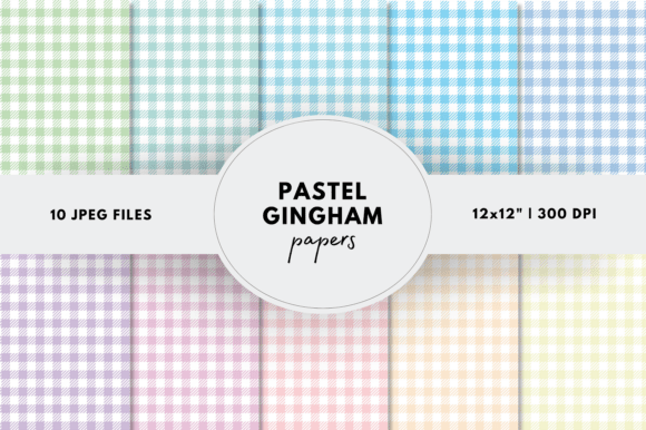 Download Pastel Gingham Digital Papers - Digital papers Collection