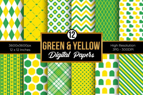 Download Green &amp; Yellow Digital Papers - Digital papers Collection