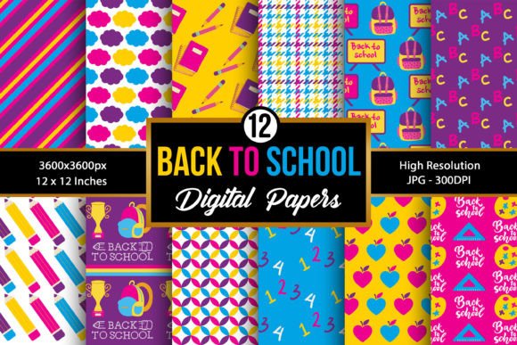 Download Back to School Digital Papers - Digital papers Collection