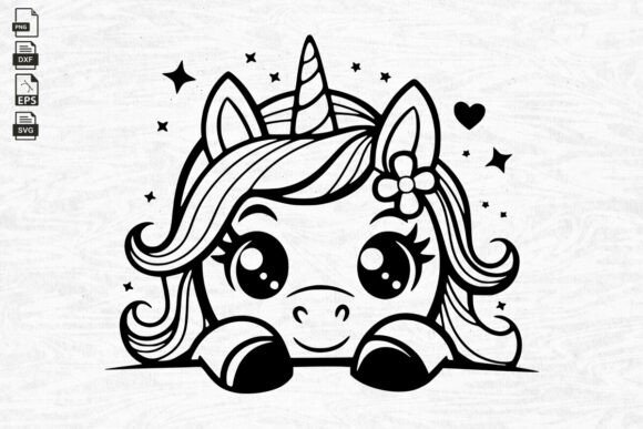 Download Peeking Cute Unicorn SVG, Unicorn Kawai - Unicorn svg Collection