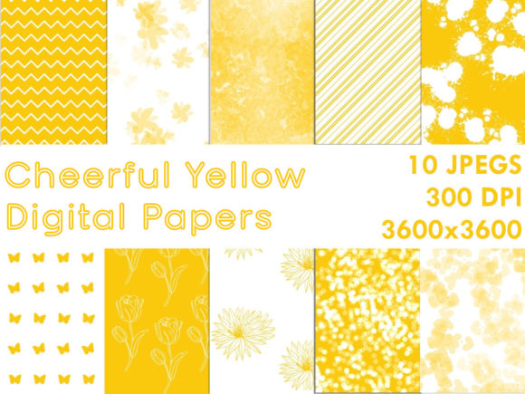 Download Cheerful Yellow Digital Papers - Digital papers Collection