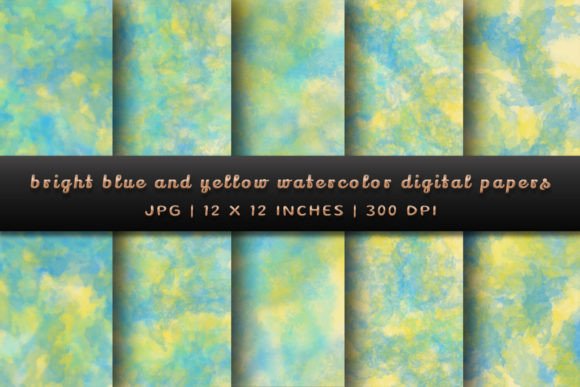 Download Bright Blue and Yellow Digital Papers - Digital papers Collection