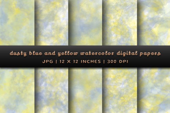 Download Dusty Blue and Yellow Digital Papers - Digital papers Collection