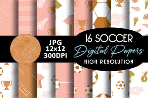 Download Boho Soccer Digital Papers Patterns - Digital papers Collection