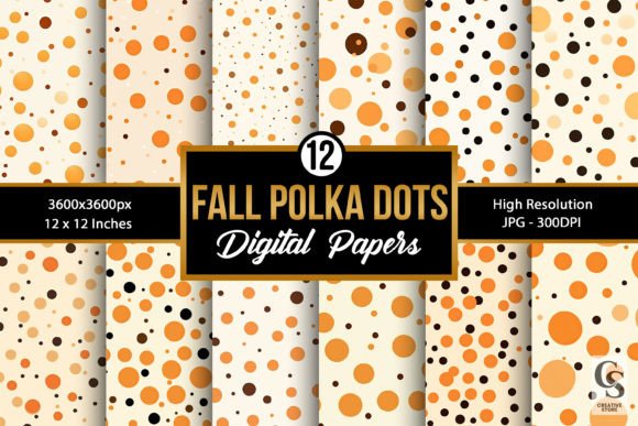 Download Fall Orange Polka Dots Digital Papers - Digital papers Collection