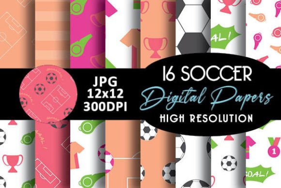 Download Soccer Sport Digital Papers Patterns - Digital papers Collection