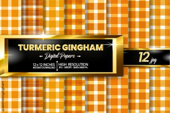 Download Turmeric Gingham Digital Papers - Digital papers Collection