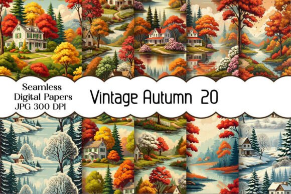 Download Vintage Autumn Digital Papers - Digital papers Collection