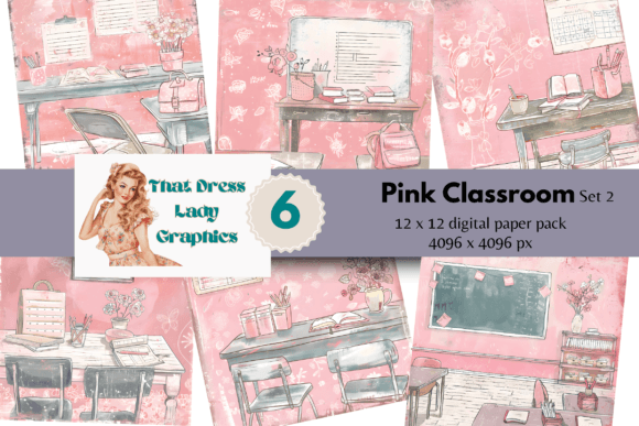 Download Pink Classroom Digital Papers Set 2 PNG - Digital papers Collection