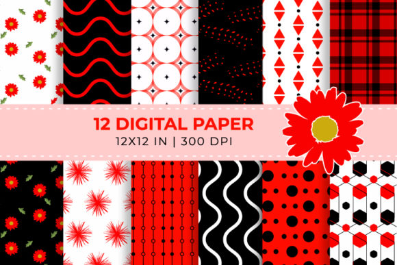 Download Red and Black Digital Papers Set - Digital papers Collection
