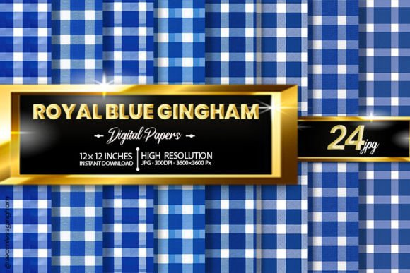 Download Royal Blue Gingham Digital Papers - Digital papers Collection