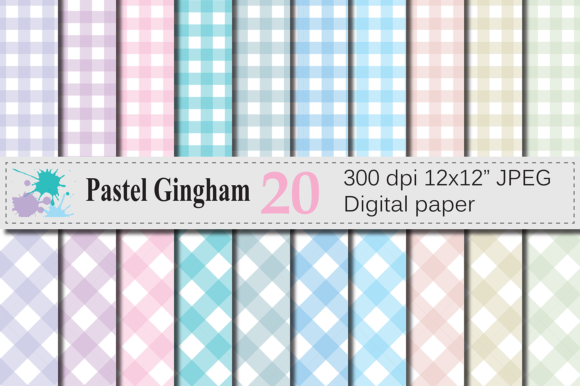 Download Pastel Gingham Digital Papers - Digital papers Collection