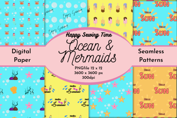Download Ocean &amp; Mermaids Digital Papers - Digital papers Collection