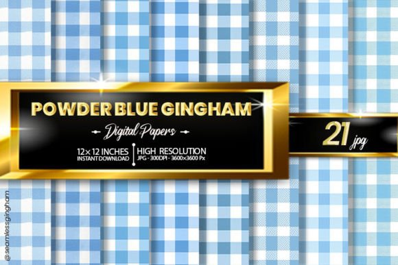 Download Powder Blue Gingham Digital Papers - Digital papers Collection