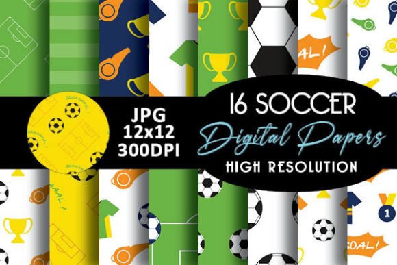 Download Soccer Sport Digital Papers Patterns - Digital papers Collection