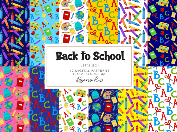 Download Back to School Digital Papers - Digital papers Collection