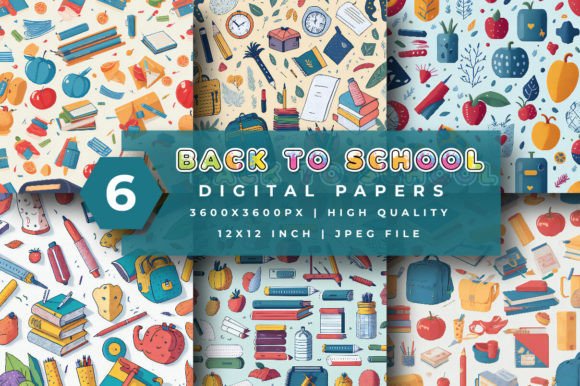 Download Back to School Digital Papers - Digital papers Collection
