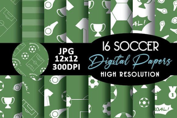 Download Green Soccer Digital Papers Pattern - Digital papers Collection