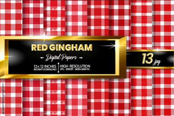 Download Red Gingham Digital Papers - Digital papers Collection