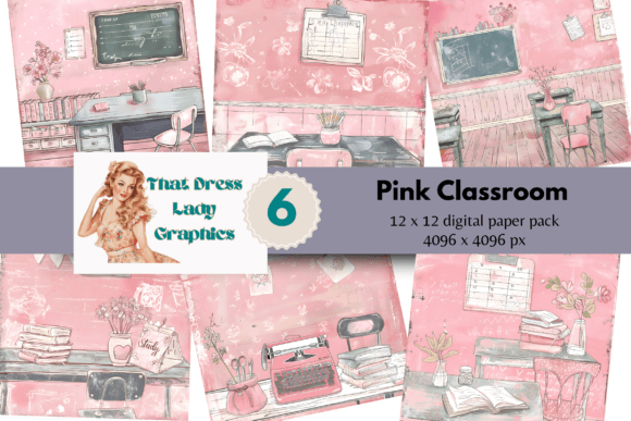 Download Pink Classroom Digital Papers PNG - Digital papers Collection