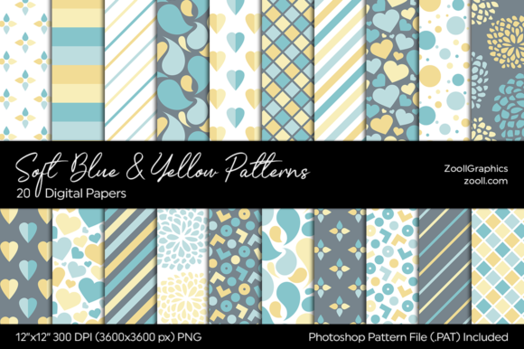 Download Soft Blue and Yellow Digital Papers - Digital papers Collection