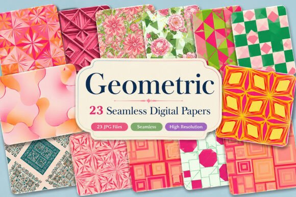 Download Geometric Digital Papers Set - Digital papers Collection