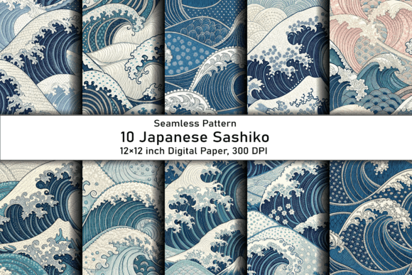 Download Japanese Sashiko Digital Papers - Digital papers Collection