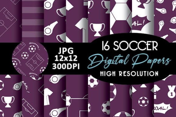 Download Purple Soccer Digital Papers Patterns - Digital papers Collection