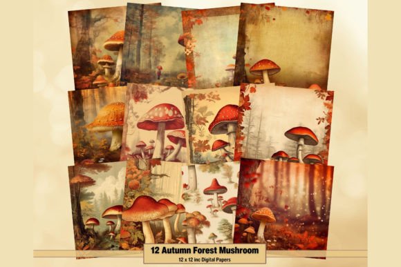 Download Forest Mushroom Fall Digital Papers - Digital papers Collection