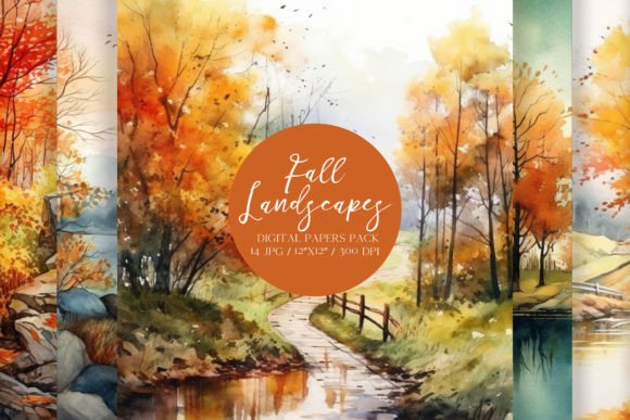 Download Watercolor Fall Autumn Digital Papers - Digital papers Collection