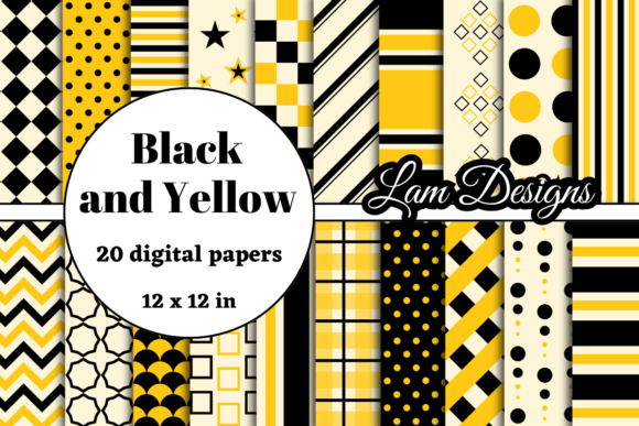 Download Black and Yellow Digital Papers - Digital papers Collection